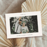 Boda fotográfico minimalista Gracias Tarjeta W Not<br><div class="desc">Minimalista boda,  carta de agradecimiento con nota.</div>