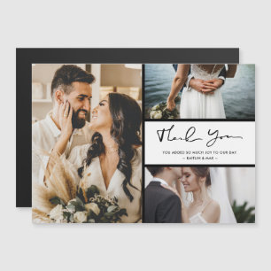 Boda fotográfico moderno de tres fotos gracias 