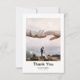 Boda fotográfico moderno simple Gracias Tarjeta W 