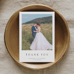 Boda fotográfico moderno simple Gracias Tarjeta W<br><div class="desc">Sencilla tarjeta de agradecimiento boda con nota.</div>