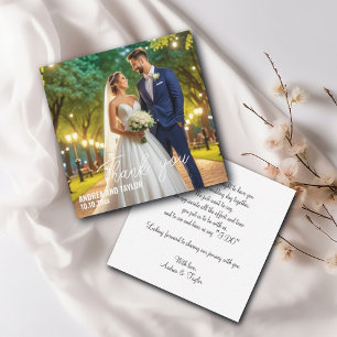 Boda fotográfico moderno simple Nota de agradecimi