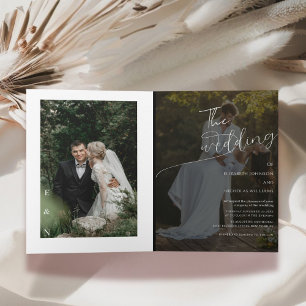 boda fotográfico moderno único Invitación plegada
