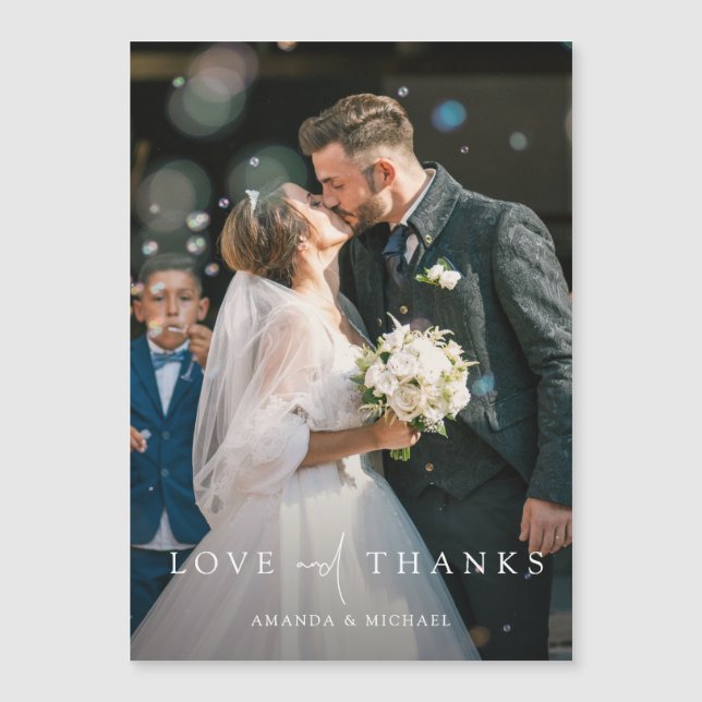 Boda fotográfico personalizado Gracias Magnet (Anverso)