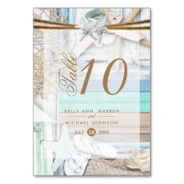 Boda frente a la playa - Tarjeta de mesa