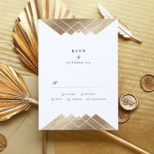 Boda Gatsby Gatsby Geométrica de Oro Blanco RSVP