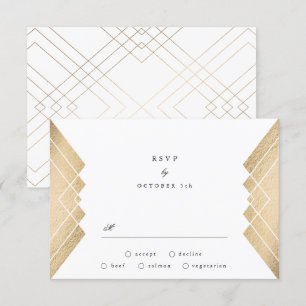 Boda Gatsby Geométrica Vintage White Gold RSVP