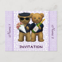 Boda gay - invitación - lila de los osos de