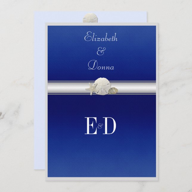 Boda gay/lesbianaDólar de arena estelar invitacion (Anverso / Reverso)