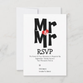 Boda gay RSVP Negrita Sr. y Sr. Personalizado