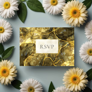 Boda Gemstone de Topaz Negra de Oro RSVP