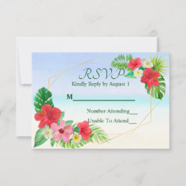 Boda geométrica floral tropical RSVP