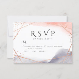 Boda geométrica Rosa Gold Dawn Watercolor RSVP
