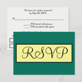 Boda Geométrica Tropical Verde Amarillo RSVP