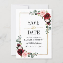 Boda geométrico moderno con flores de Rubor en Bor