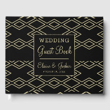 Boda geométrico monograma Libro de invitados