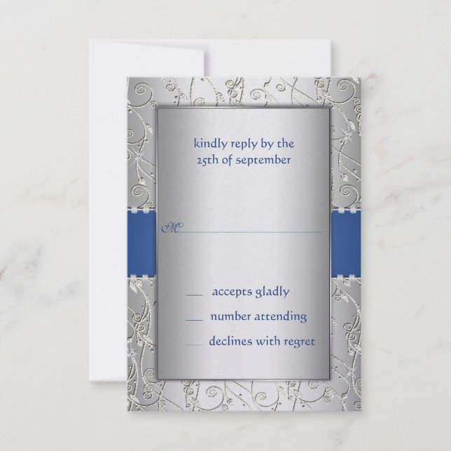 Boda giratoria azul y plata RSVP (Anverso)