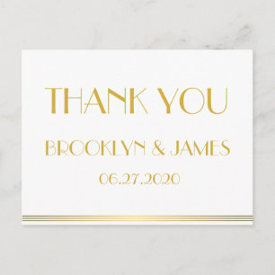 Boda Gold Great Gatsby Gracias Postales