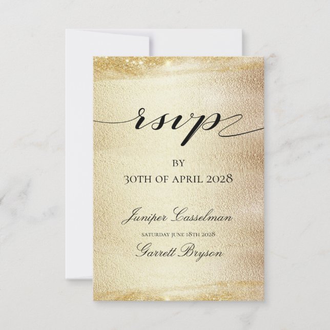 Boda Golden Rhapsody Elegant Gold Online RSVP (Anverso)