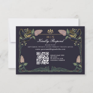 Boda gótica de cuervo encantado RSVP de lila