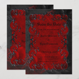 Boda gótica de Halloween ahorre la invitación de f