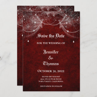 Boda gótica de Halloween ahorre la invitación de f