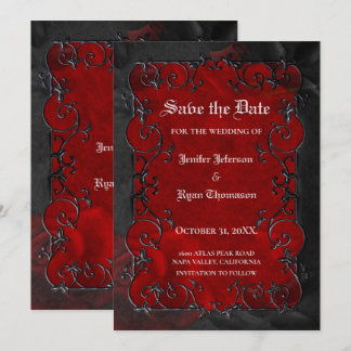 Boda gótica de Halloween ahorre la invitación de f