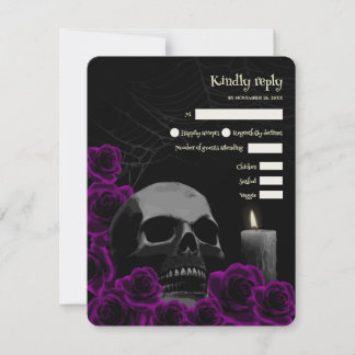 Boda gótica espeluznante RSVP Rosa púrpura