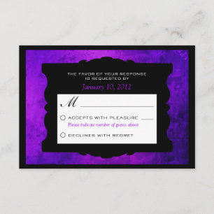 Boda gótica púrpura con problemas RSVP personaliza