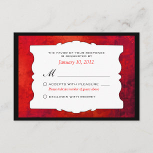 Boda gótica roja con problemas RSVP personalizada
