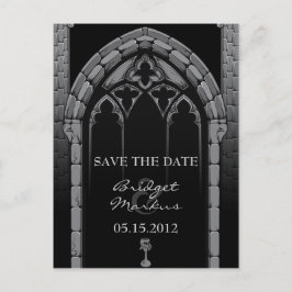 Boda gótica salva la tarjeta postal de fecha
