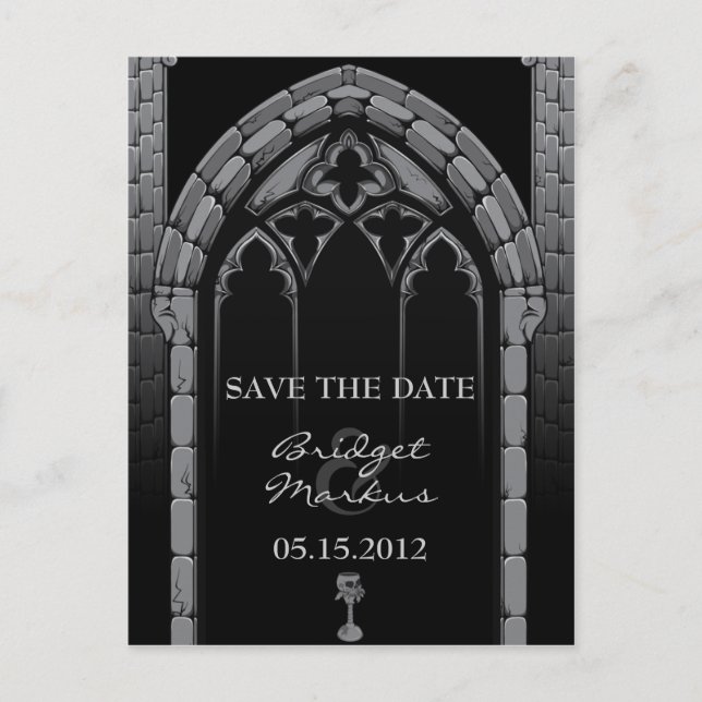 Boda gótica salva la tarjeta postal de fecha (Anverso)