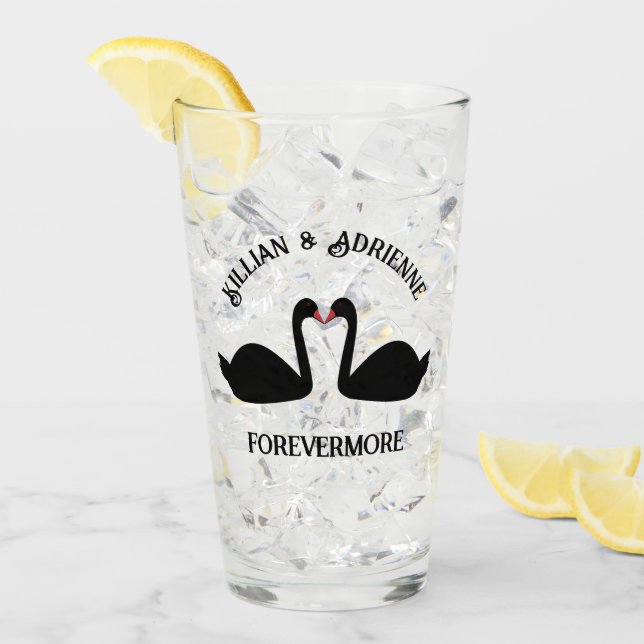 Boda gótico besando a Personalizado de cisnes negr (Anverso (hielo))