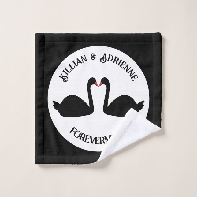 Boda gótico besando a Personalizado de cisnes negr (Toallita)