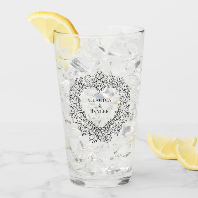 Boda Gótico del Corazón Negro Rojo (Anverso (hielo))