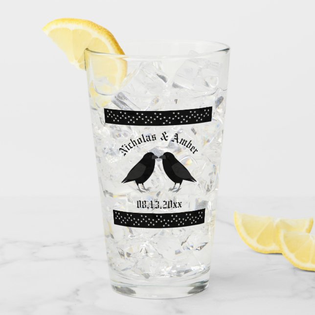 Boda gótico Kissing Ravens Personalizado (Anverso (hielo))