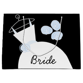 Boda Gown Blue Bride bolsa de regalo negro grande