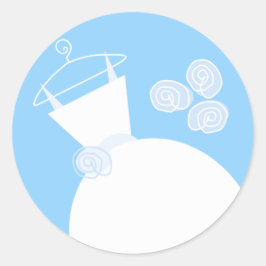 Boda Gown Blue pegatina redondo