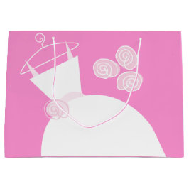 Boda Gown Bolsa de regalo rosa grande