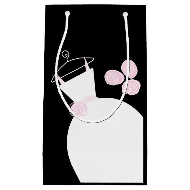 Boda Gown Bolsa de regalo rosa negro (Anverso)