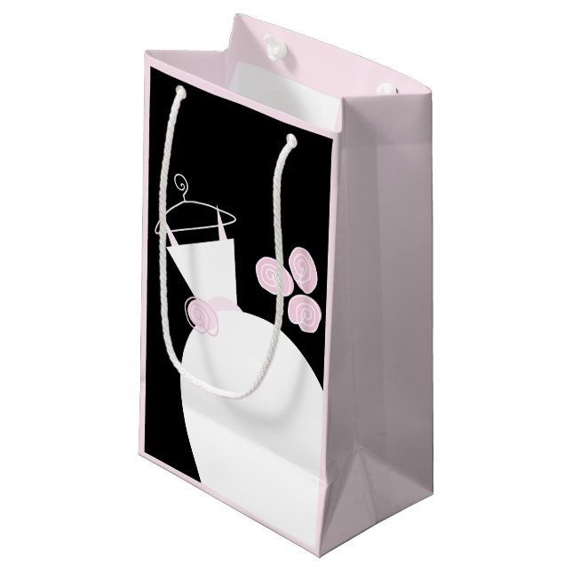 Boda Gown Bolsa de regalo rosa negro rosa pálido (Angulo Anverso)