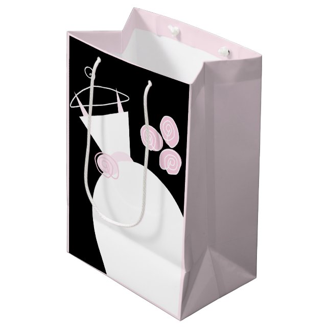 Boda Gown Bolsa rosa negro pastel medio (Angulo Anverso)