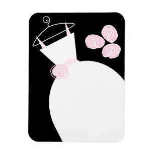 Boda Gown Pink imán flexible negro