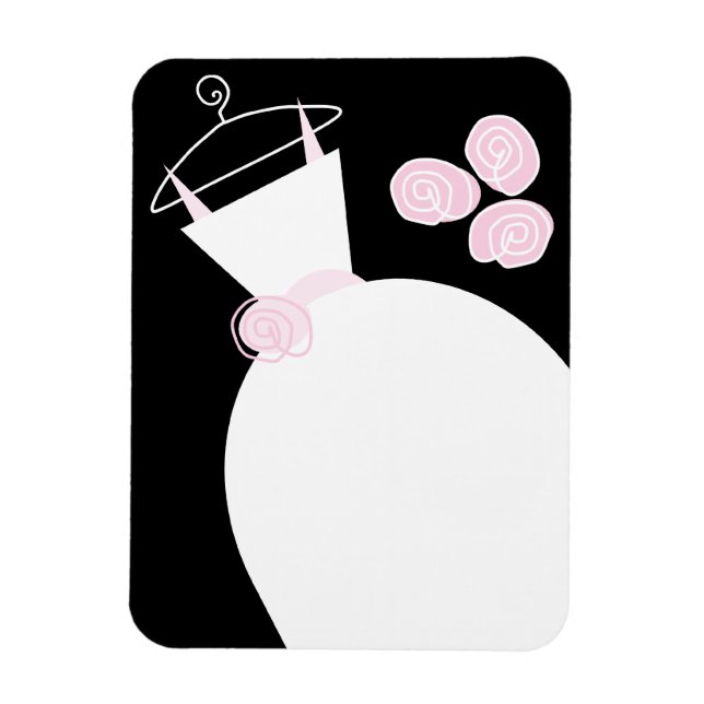 Boda Gown Pink imán flexible negro (Vertical)