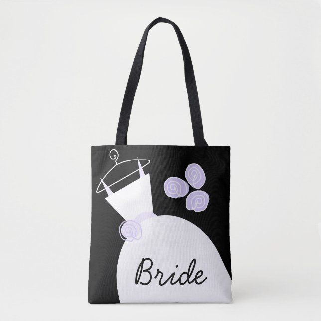Boda Gown Purple Bride por todas partes bolsa negr (Anverso)