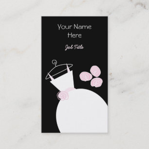 Boda Gown Retrato de tarjeta de visita rosa negro