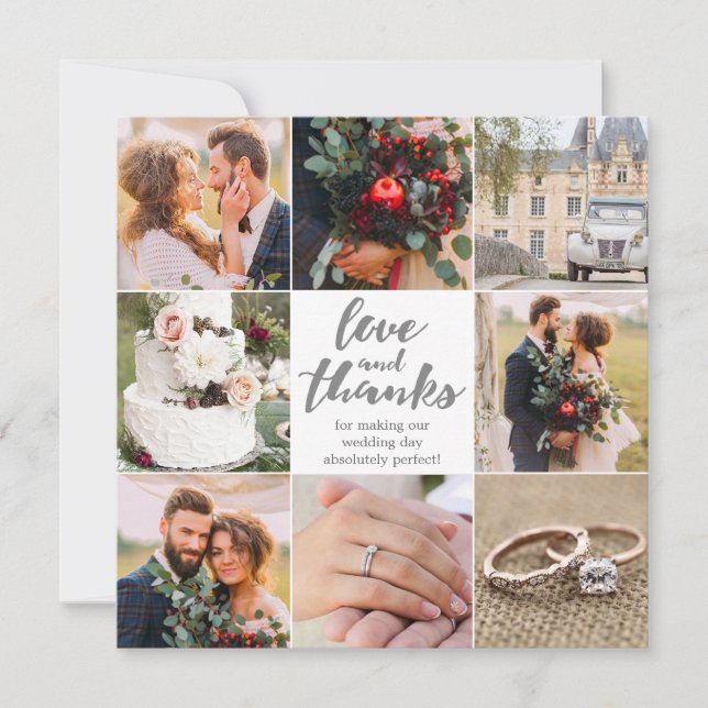 Boda | Gracias |8 fotos | Tarjeta fotográfica (Anverso)