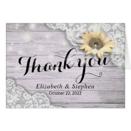 Boda Gracias A Lace Sunflower Rustic Wood Light