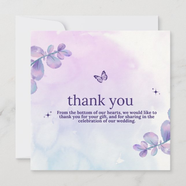 boda gracias a las tarjetas mensaje de presupuesto (Anverso)