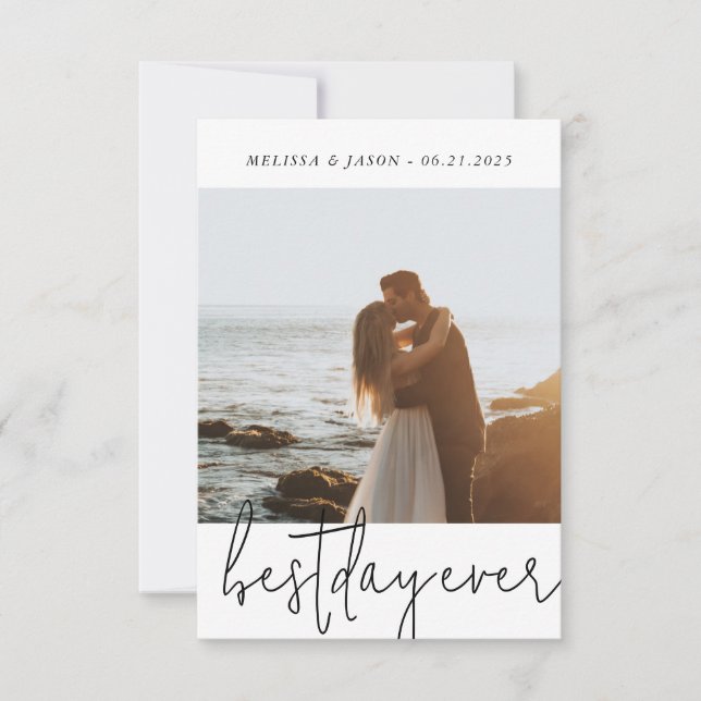 Boda Gracias boda fotográfico de tarjetas (Anverso)