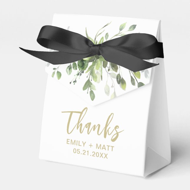 Boda Gracias Cajas Favoras De Eucalipto Moderno (Front Side)